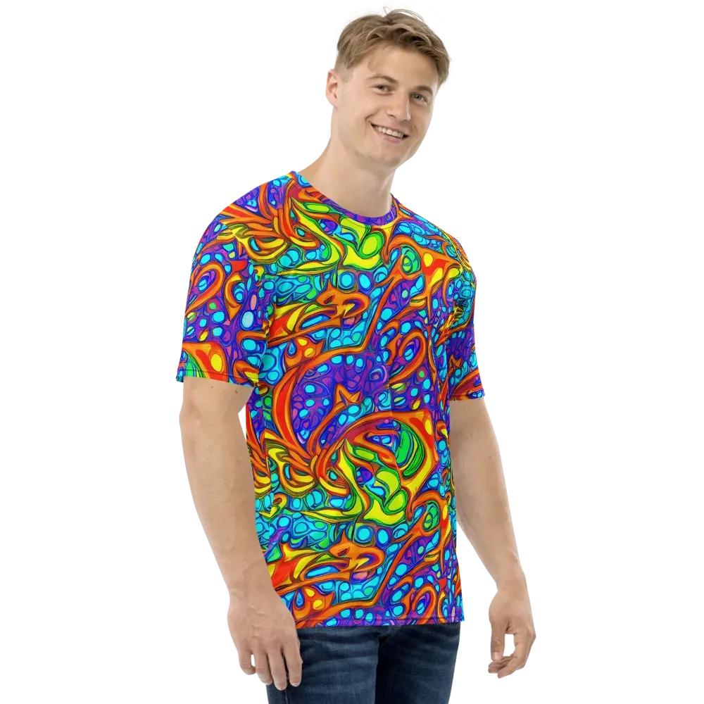 Kaleido Riptide on Men's Crew Neck T-Shirt — Right