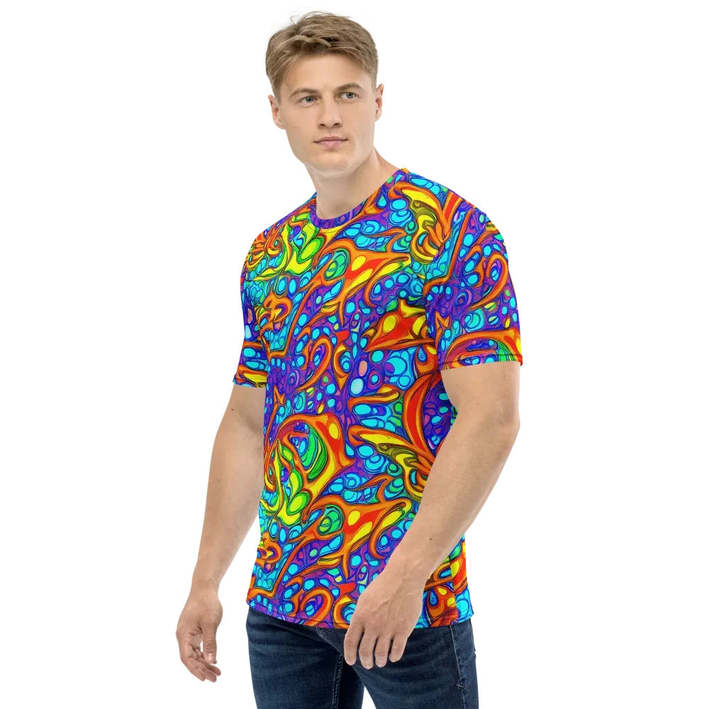 Kaleido Riptide on Men's Crew Neck T-Shirt — Left