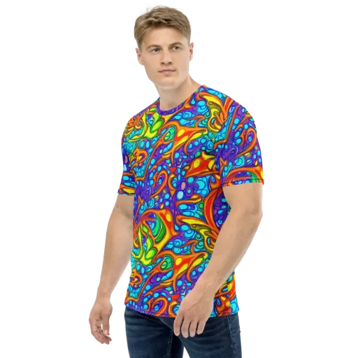 Kaleido Riptide on a Men's Crew Neck T-Shirt