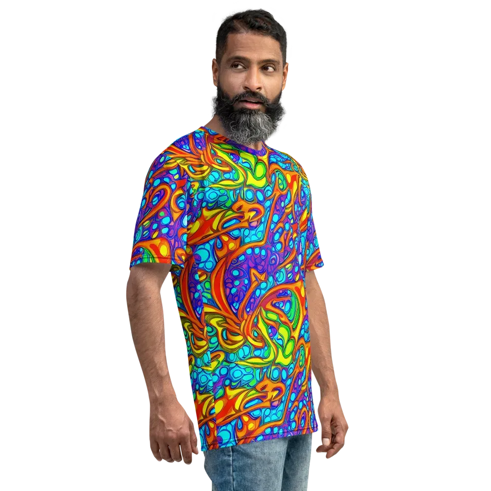 Kaleido Riptide on Men's Crew Neck T-Shirt — Right