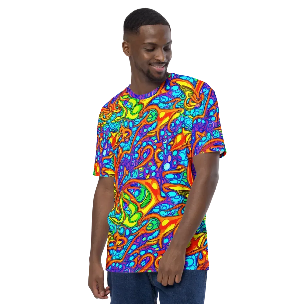 Kaleido Riptide on Men's Crew Neck T-Shirt — Left