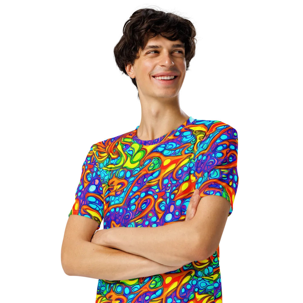 Kaleido Riptide on Men's Crew Neck T-Shirt — Left Front
