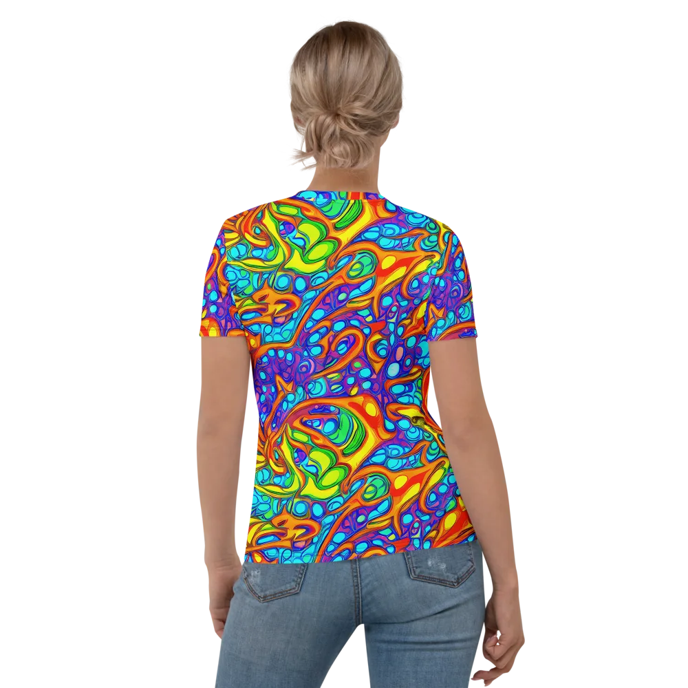 Kaleido Riptide on Women's Crew Neck T-Shirt — Back