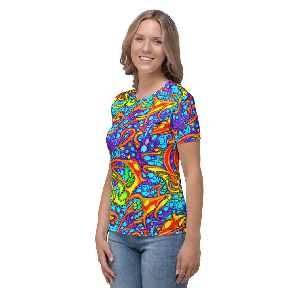 Kaleido Riptide on Women's Crew Neck T-Shirt — Left