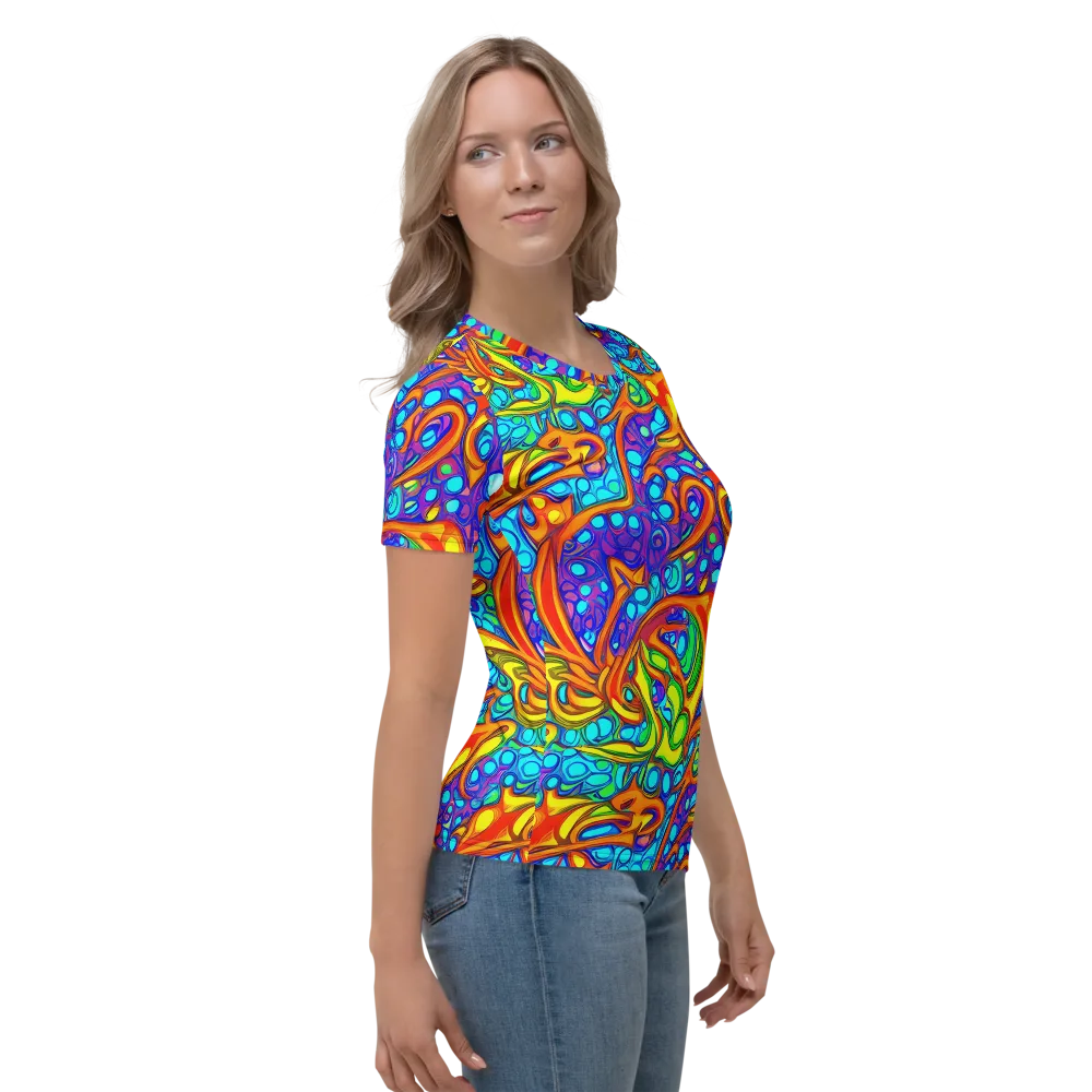 Kaleido Riptide on Women's Crew Neck T-Shirt — Right
