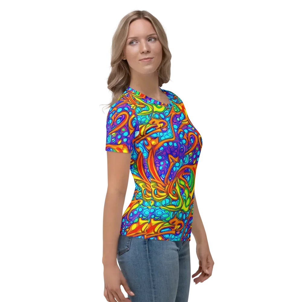 Kaleido Riptide on Women's Crew Neck T-Shirt — Right