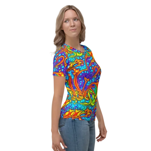 Kaleido Riptide on a Women's Crew Neck T-Shirt