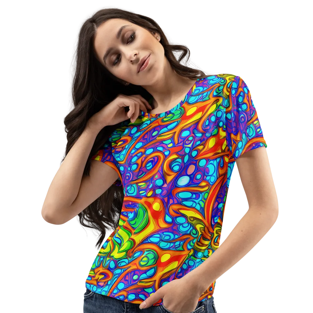Kaleido Riptide on Women's Crew Neck T-Shirt — Left Front