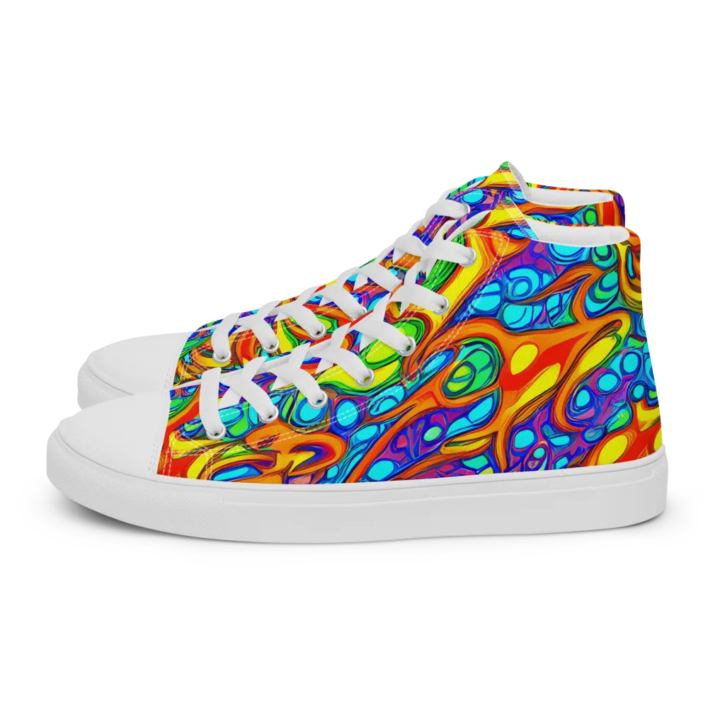 Kaleido Riptide on Women's High Top Canvas Shoes — Left