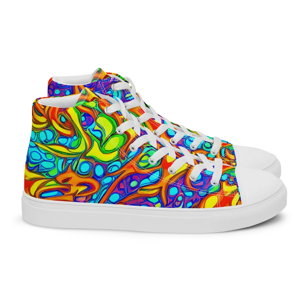 Kaleido Riptide on Women's High Top Canvas Shoes — Right