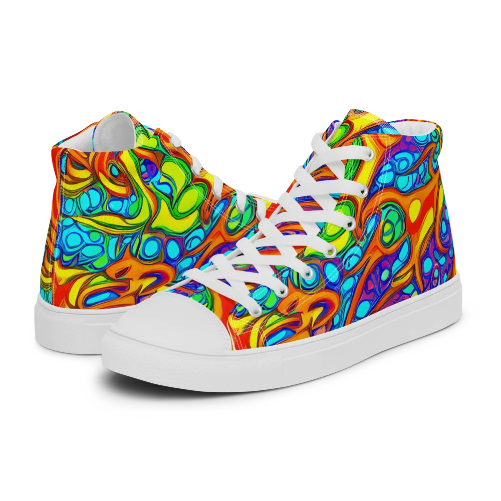 Kaleido Riptide on Women's High Top Canvas Shoes — Left