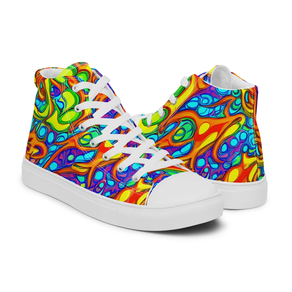 Kaleido Riptide on Women's High Top Canvas Shoes — Right