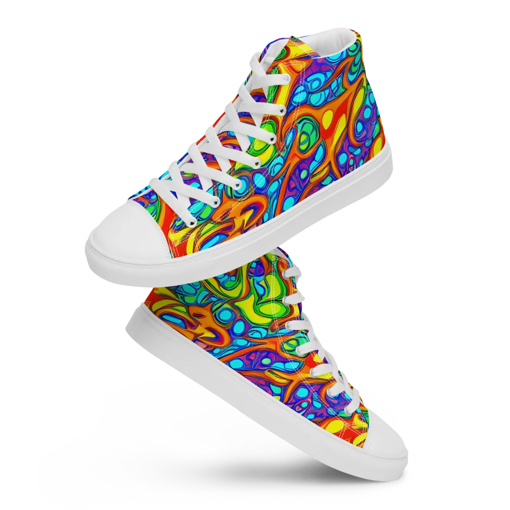 Kaleido Riptide on Women's High Top Canvas Shoes — Front