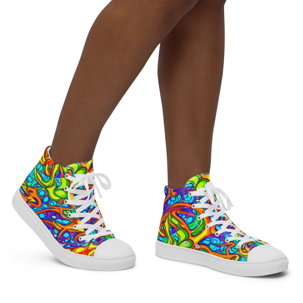 Kaleido Riptide on Women's High Top Canvas Shoes — Right