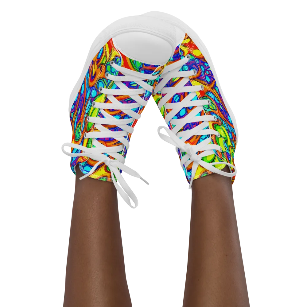 Kaleido Riptide on Women's High Top Canvas Shoes — Front
