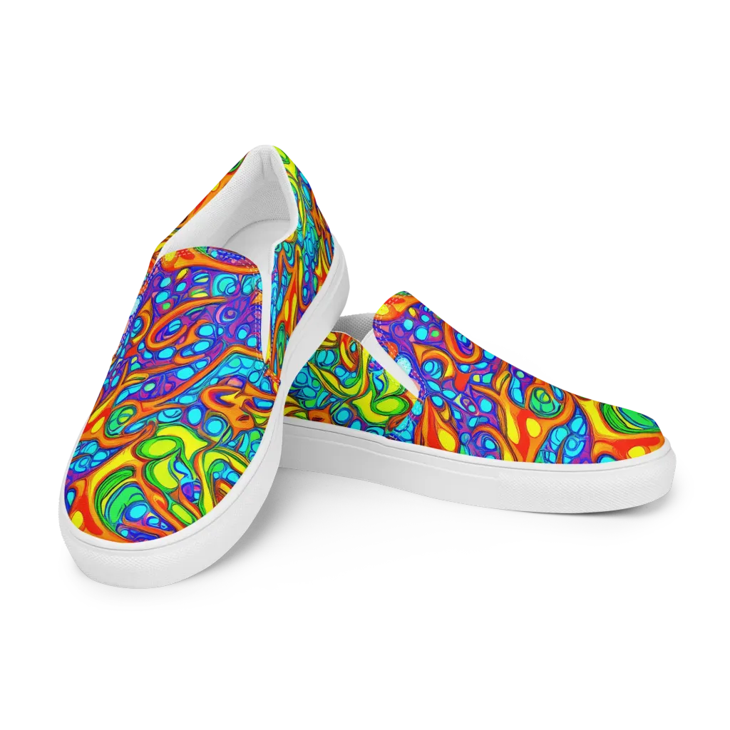 Kaleido Riptide on Men's Slip-On Canvas Shoes — Left Front