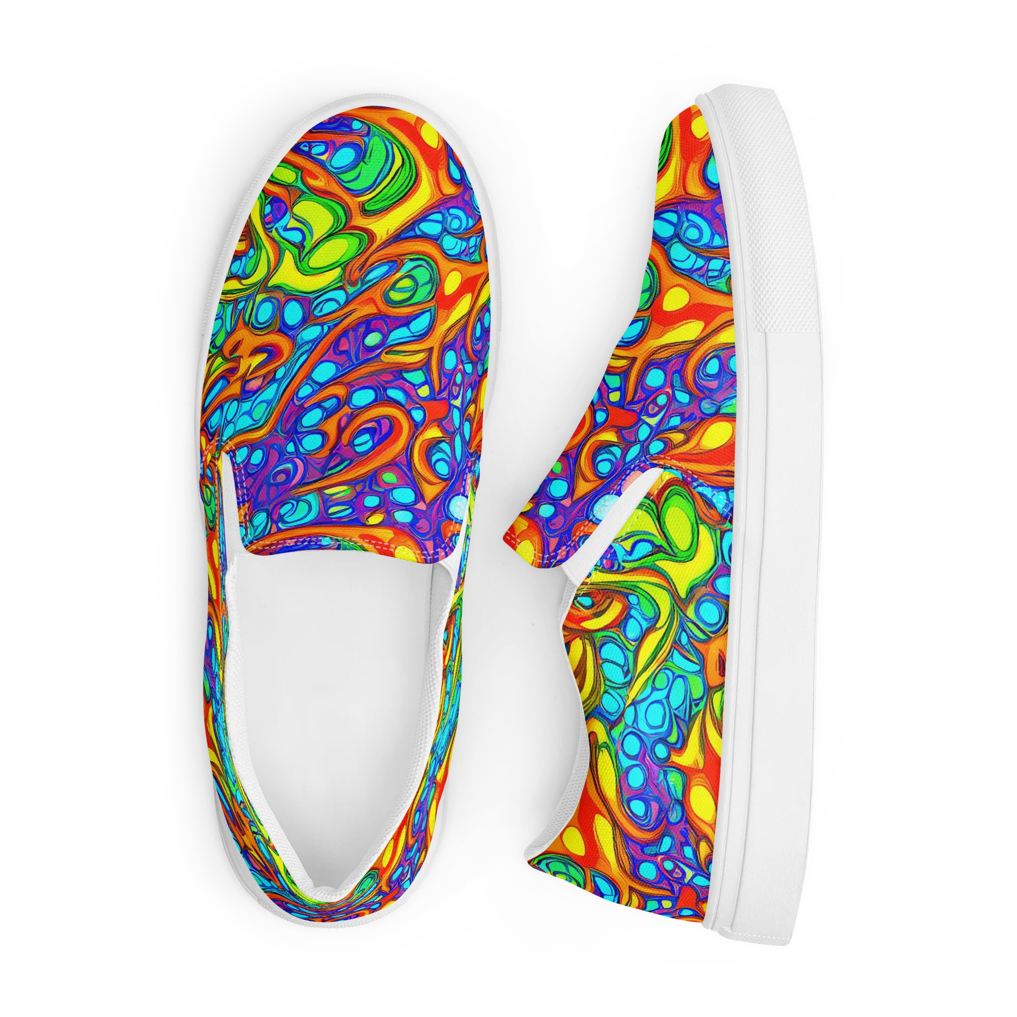 Kaleido Riptide on Men's Slip-On Canvas Shoes — Front