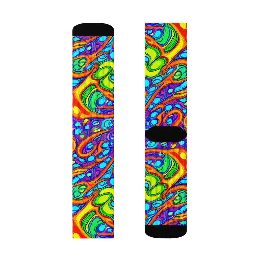 Kaleido Riptide on Socks — Left Sock
