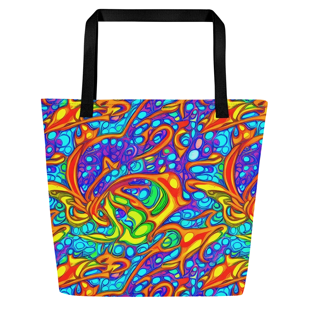 Kaleido Riptide on Large Tote Bag W/ Pocket — Front