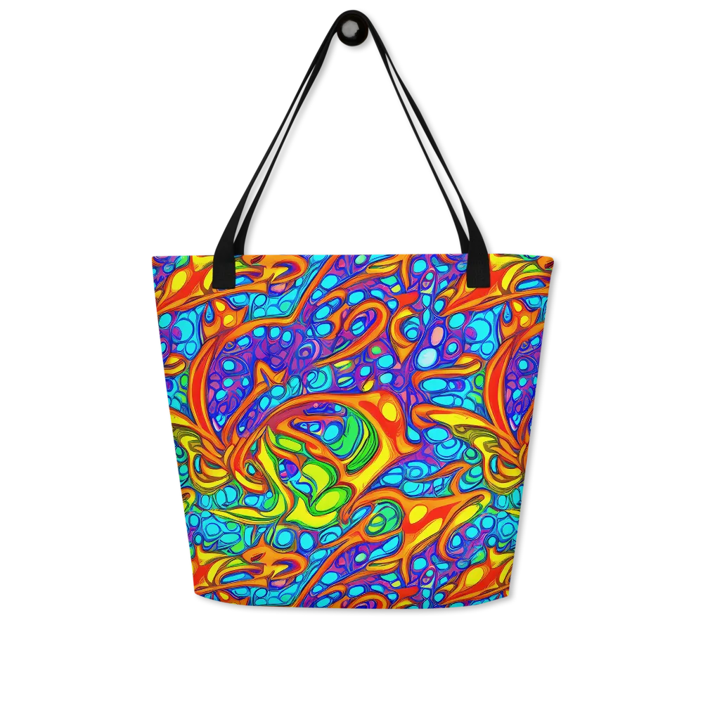 Kaleido Riptide on Large Tote Bag W/ Pocket — Front