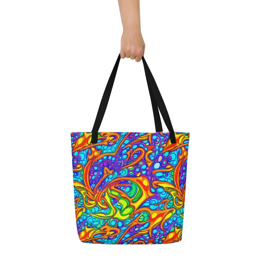 Kaleido Riptide on Large Tote Bag W/ Pocket — Front