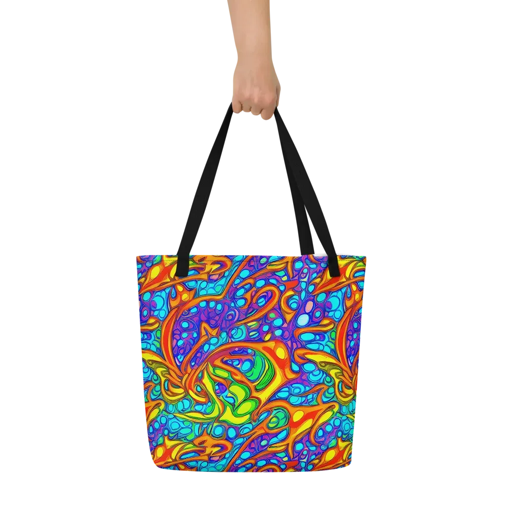 Kaleido Riptide on Large Tote Bag W/ Pocket — Front