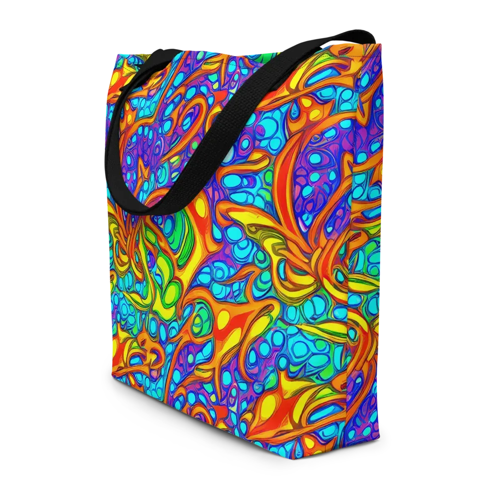 Kaleido Riptide on Large Tote Bag W/ Pocket — Front