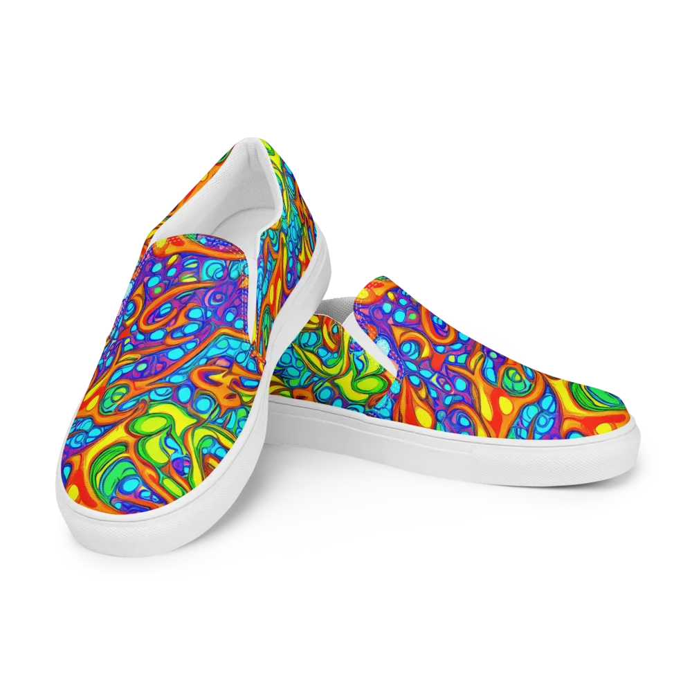 Kaleido Riptide on Women's Slip-On Canvas Shoes — Left Front