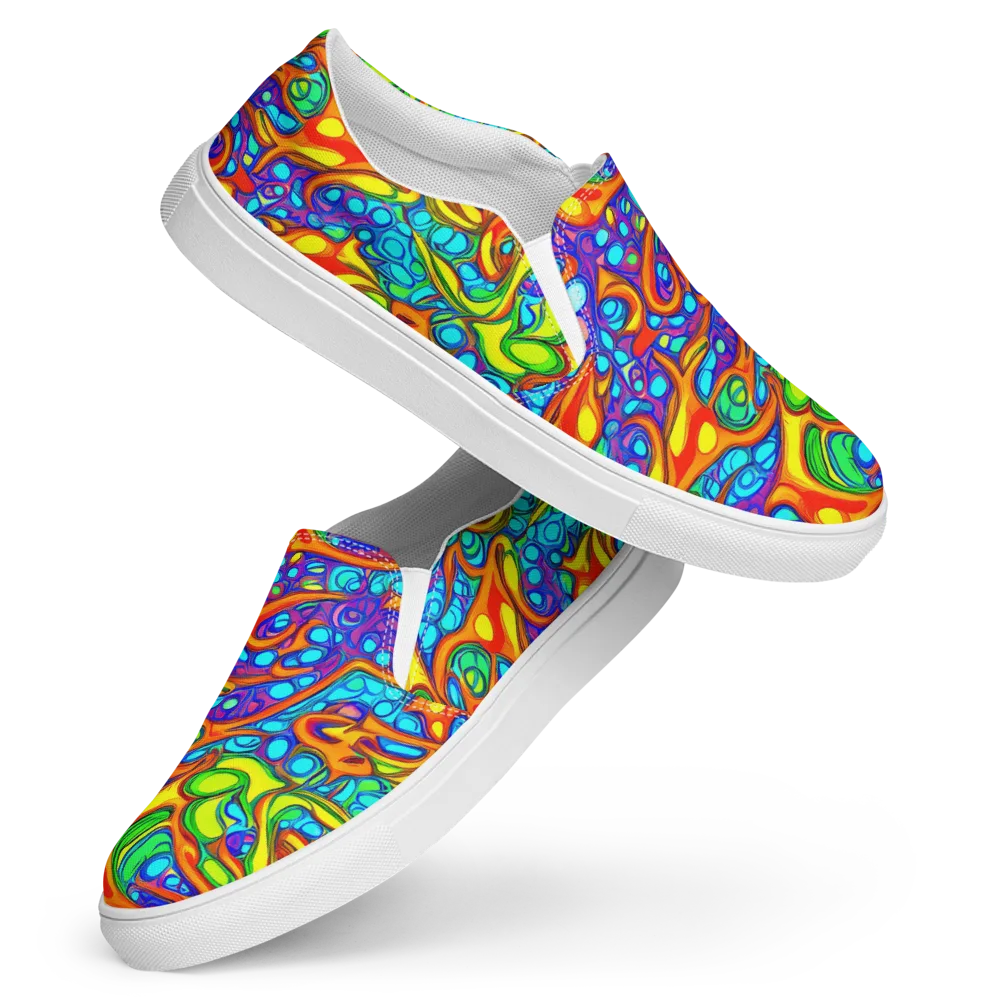Kaleido Riptide on Women's Slip-On Canvas Shoes — Front