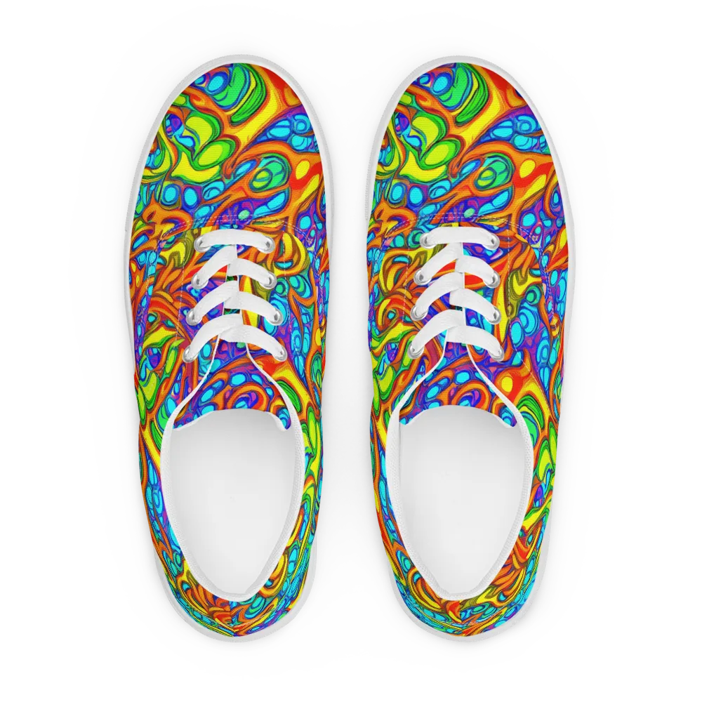 Kaleido Riptide on Men's Lace-Up Canvas Shoes — Front