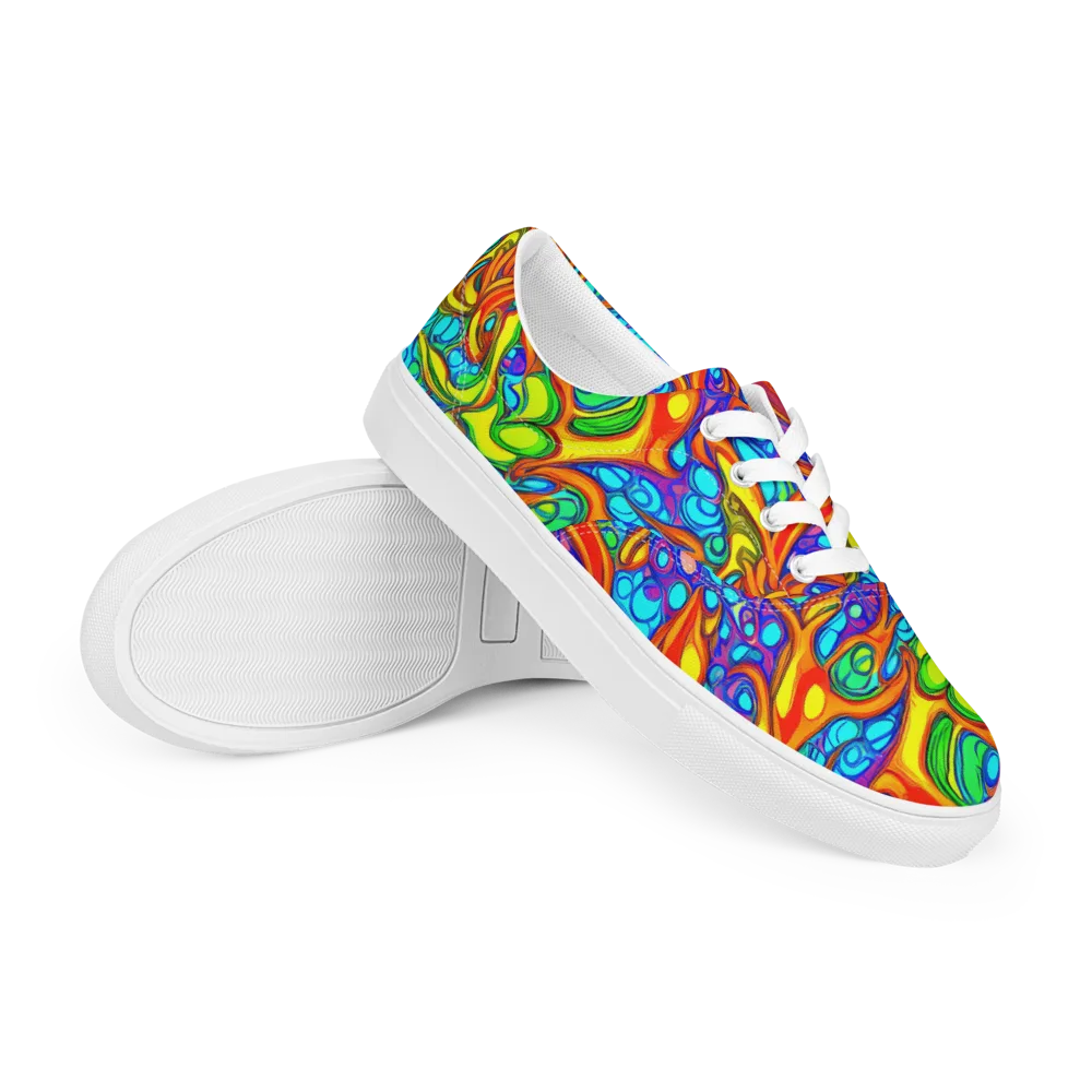 Kaleido Riptide on Men's Lace-Up Canvas Shoes — Right Front