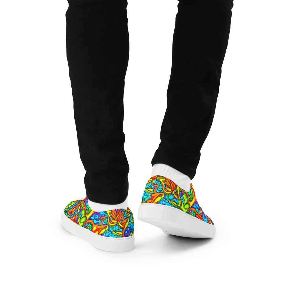 Kaleido Riptide on Men's Lace-Up Canvas Shoes — Back