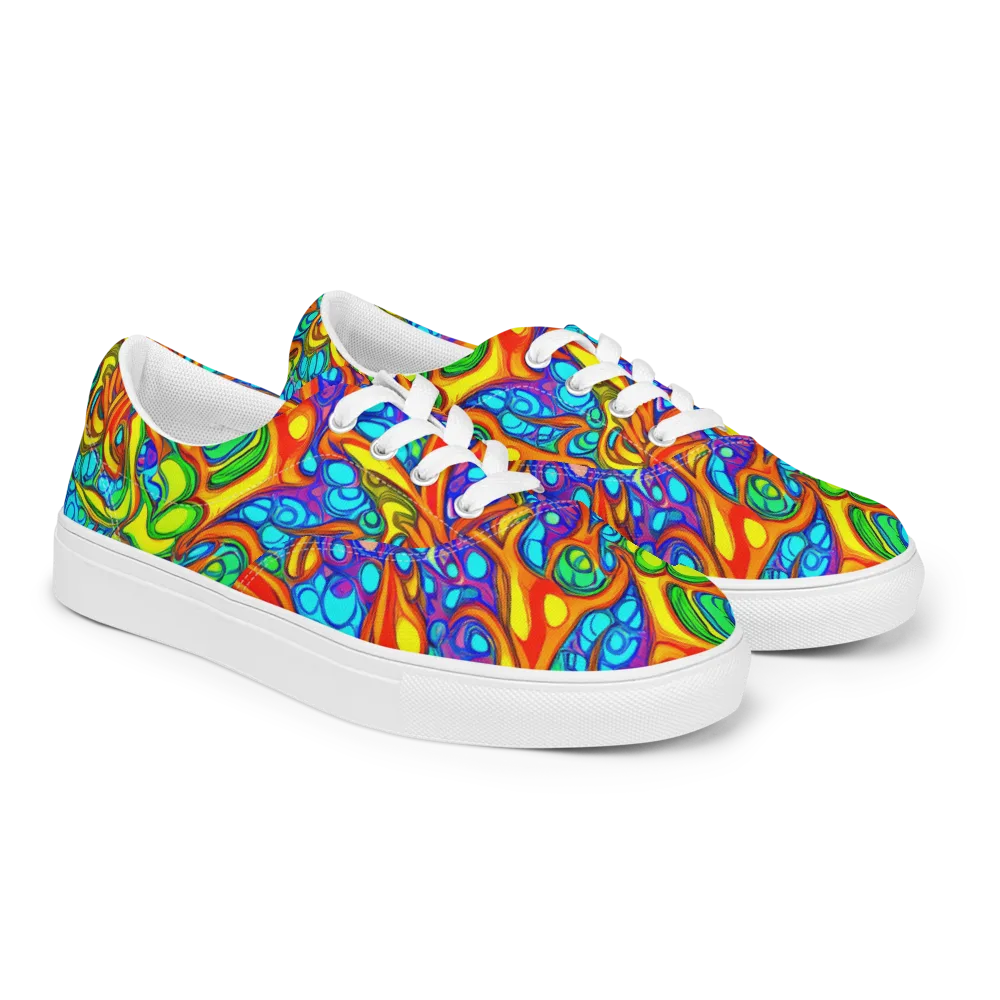 Kaleido Riptide on Men's Lace-Up Canvas Shoes — Right Front