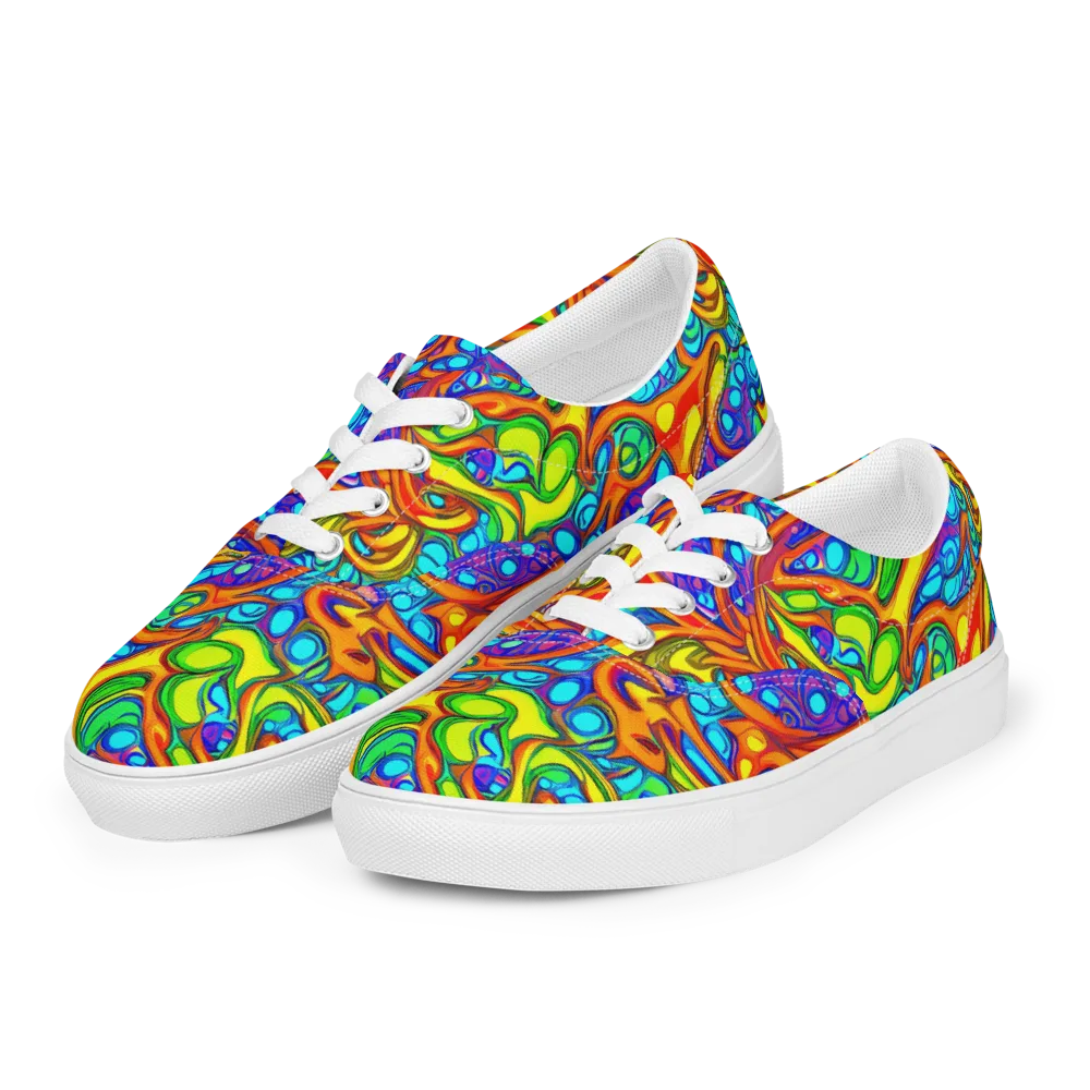 Kaleido Riptide on Men's Lace-Up Canvas Shoes — Left Front