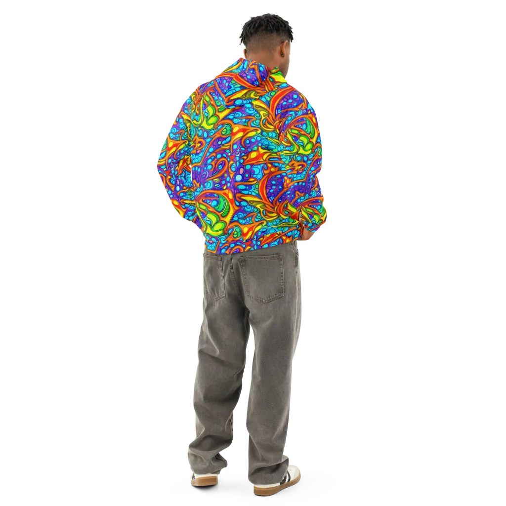 Kaleido Riptide on Cotton Hoodie — Back