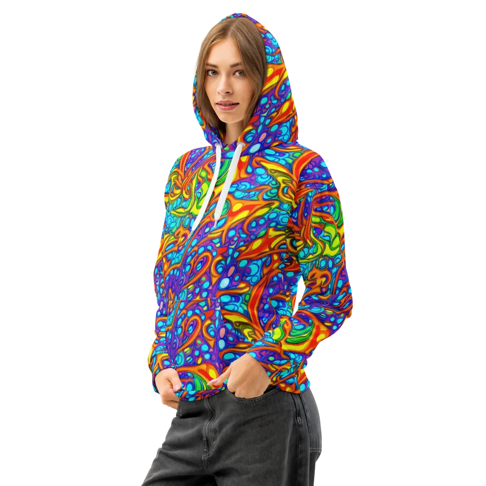 Kaleido Riptide on Cotton Hoodie — Left Front