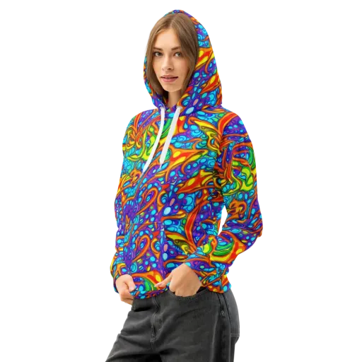 Kaleido Riptide on a Cotton Hoodie