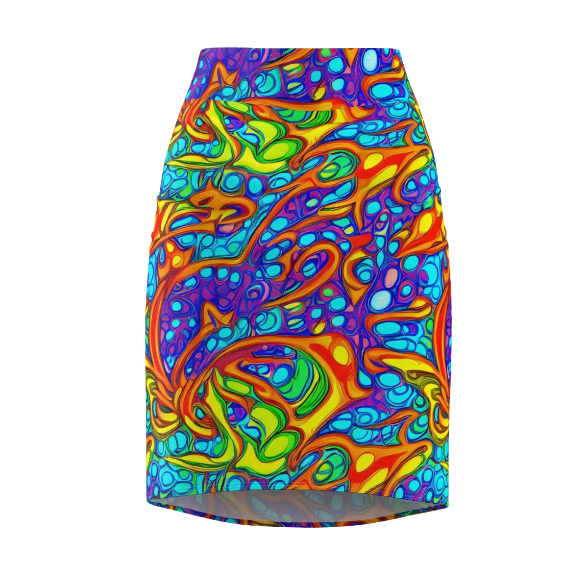 Kaleido Riptide on Pencil Skirt — Front