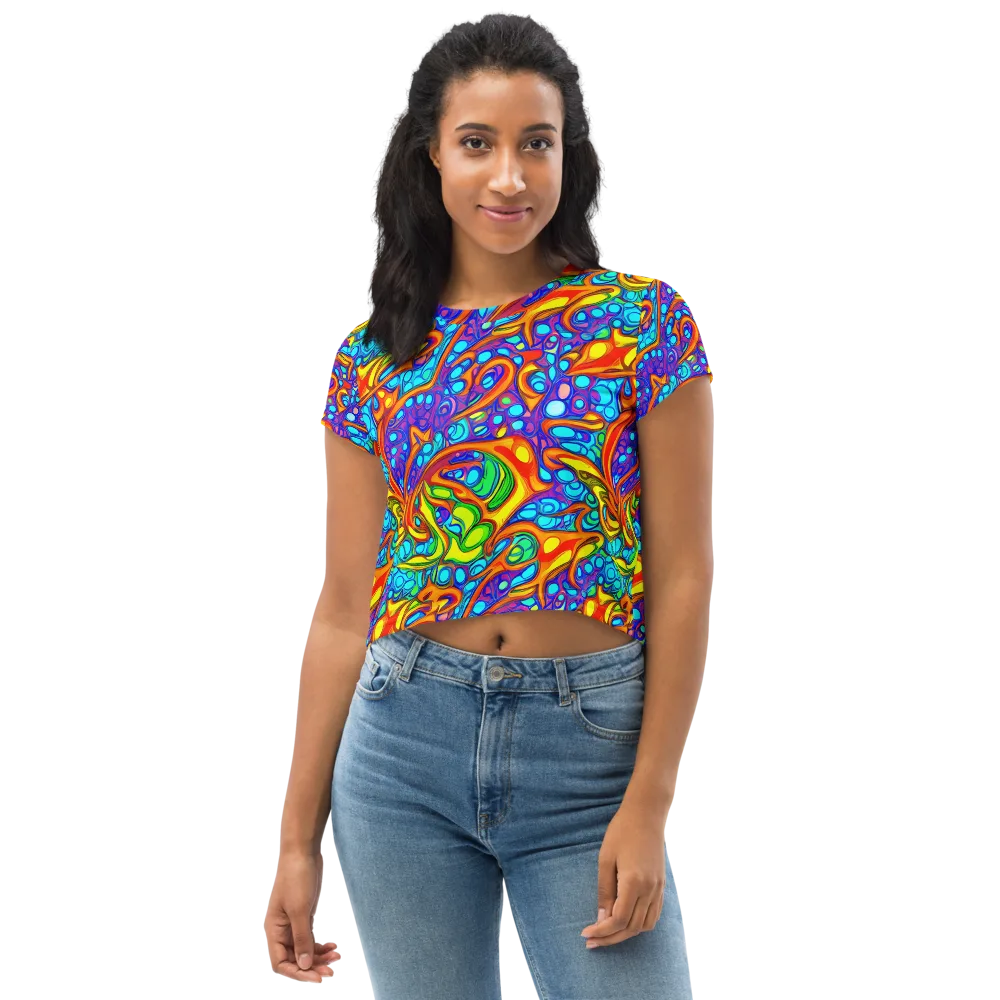 Kaleido Riptide on Crop Tee — Front