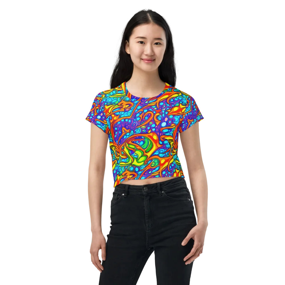 Kaleido Riptide on Crop Tee — Front