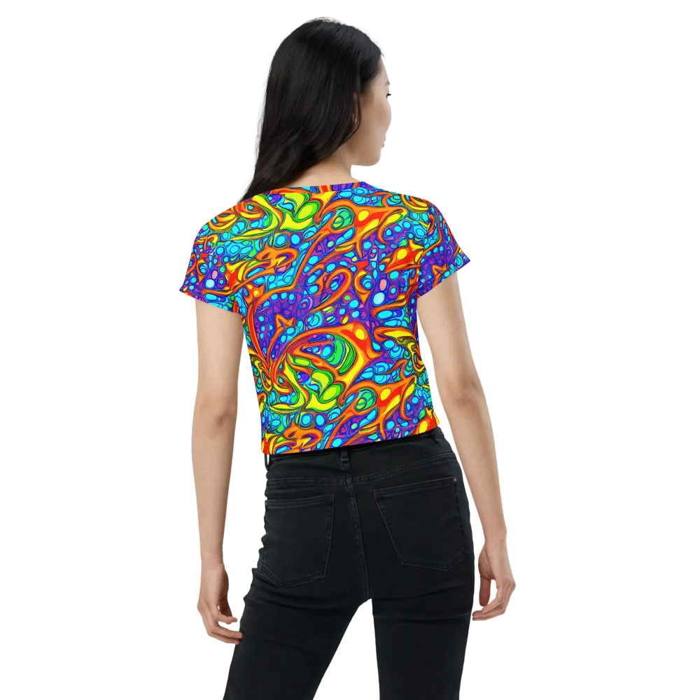 Kaleido Riptide on Crop Tee — Back