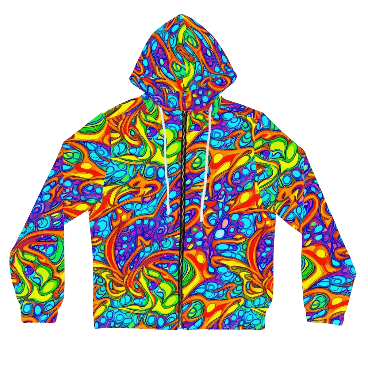 Kaleido Riptide on Women's Full-Zip Hoodie — Front