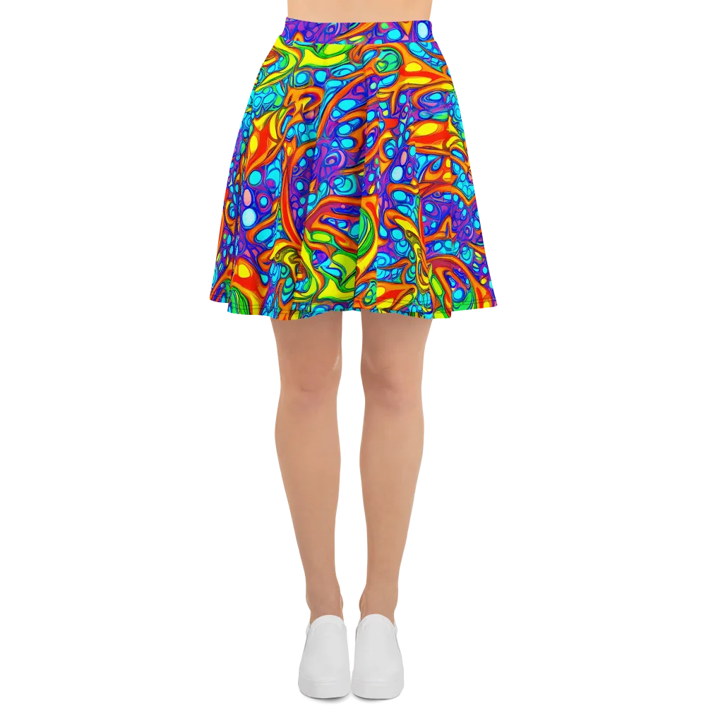 Kaleido Riptide on Skater Skirt — Front