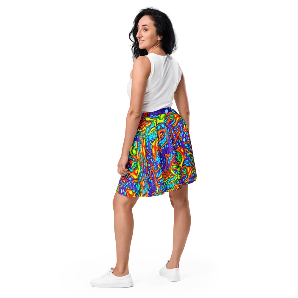 Kaleido Riptide on Skater Skirt — Back