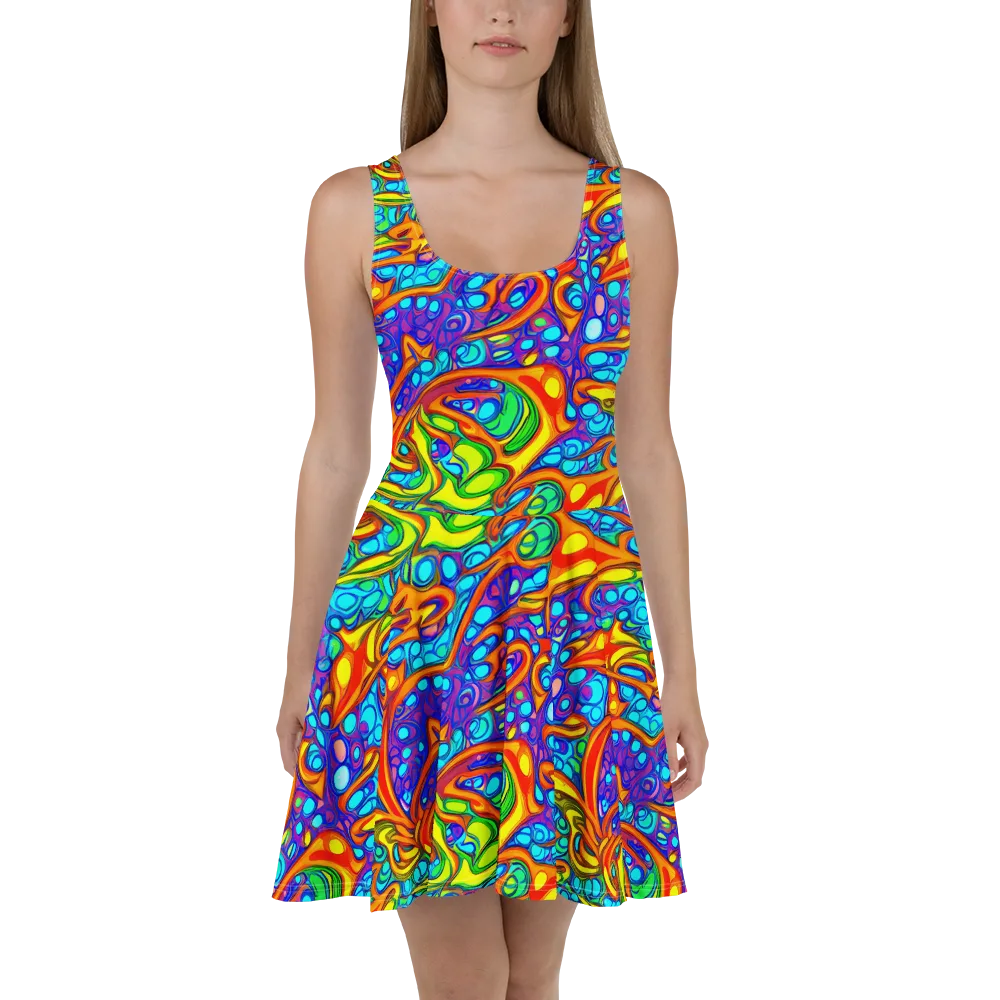 Kaleido Riptide on Skater Dress — Front