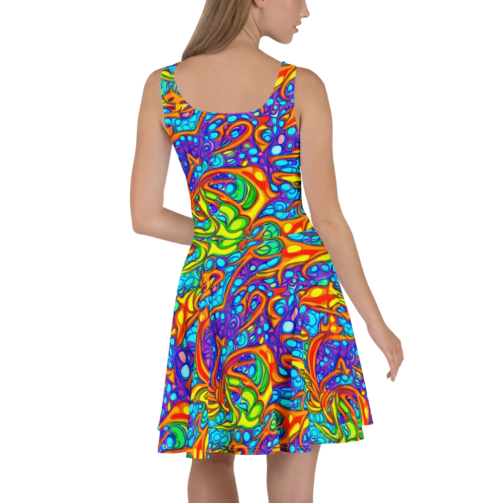 Kaleido Riptide on Skater Dress — Back