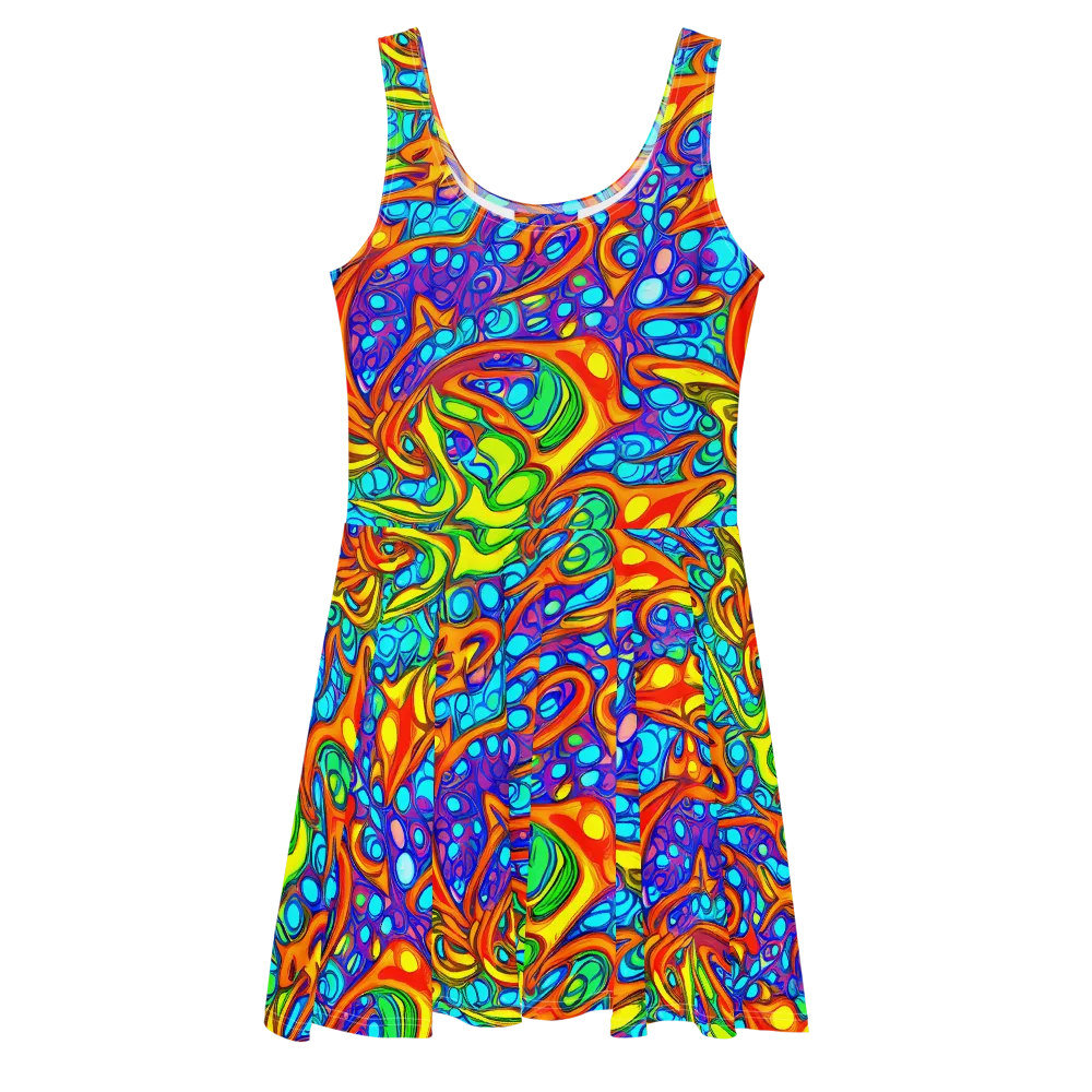 Kaleido Riptide on Skater Dress — Front