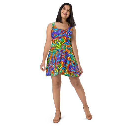Kaleido Riptide on a Skater Dress