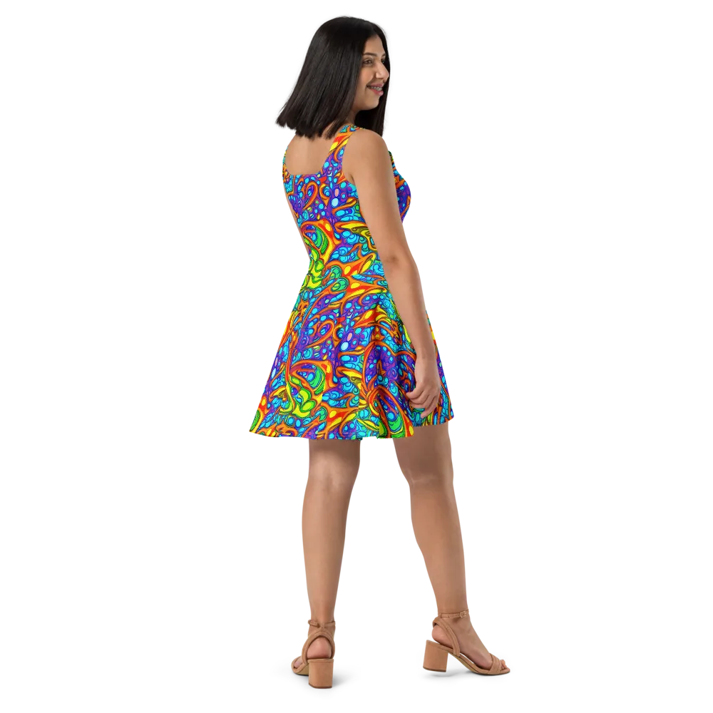 Kaleido Riptide on Skater Dress — Right