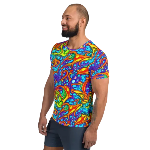Kaleido Riptide on a Men's Athletic T-Shirt